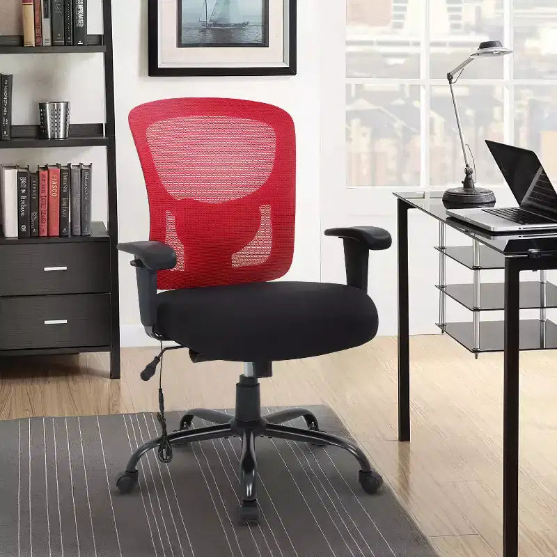 Sedia da ufficio ergonomica grande e alta in mesh, capacità 180 kg, sedia da scrivania per impieghi gravosi