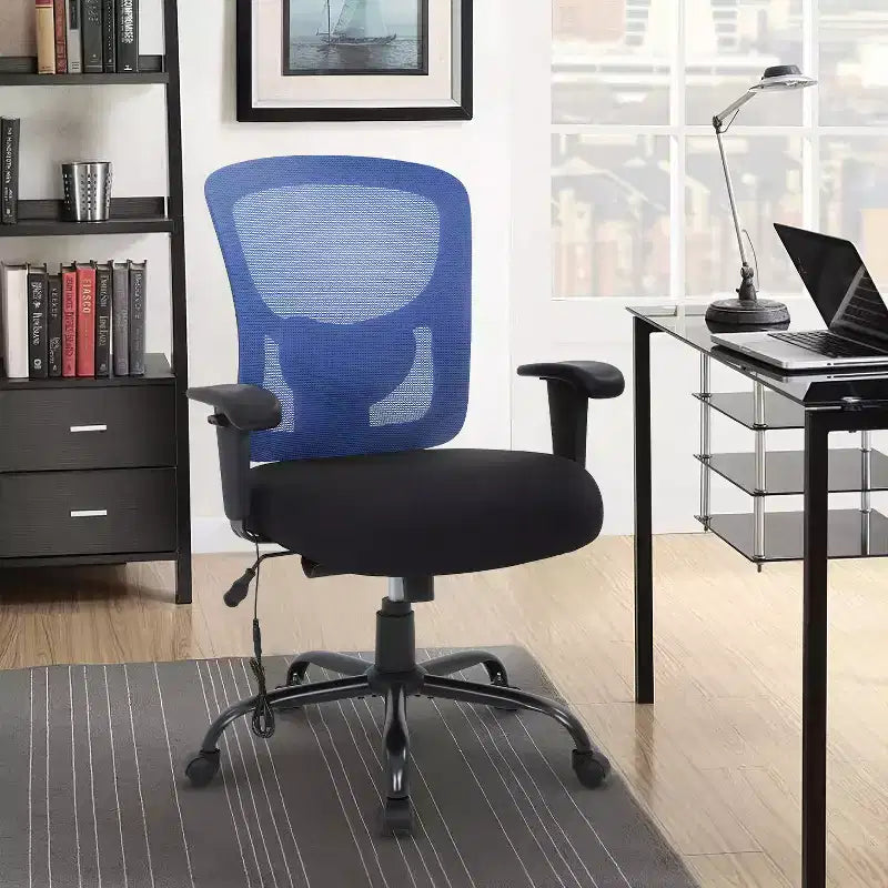 Sedia da ufficio ergonomica grande e alta in mesh, capacità 180 kg, sedia da scrivania per impieghi gravosi