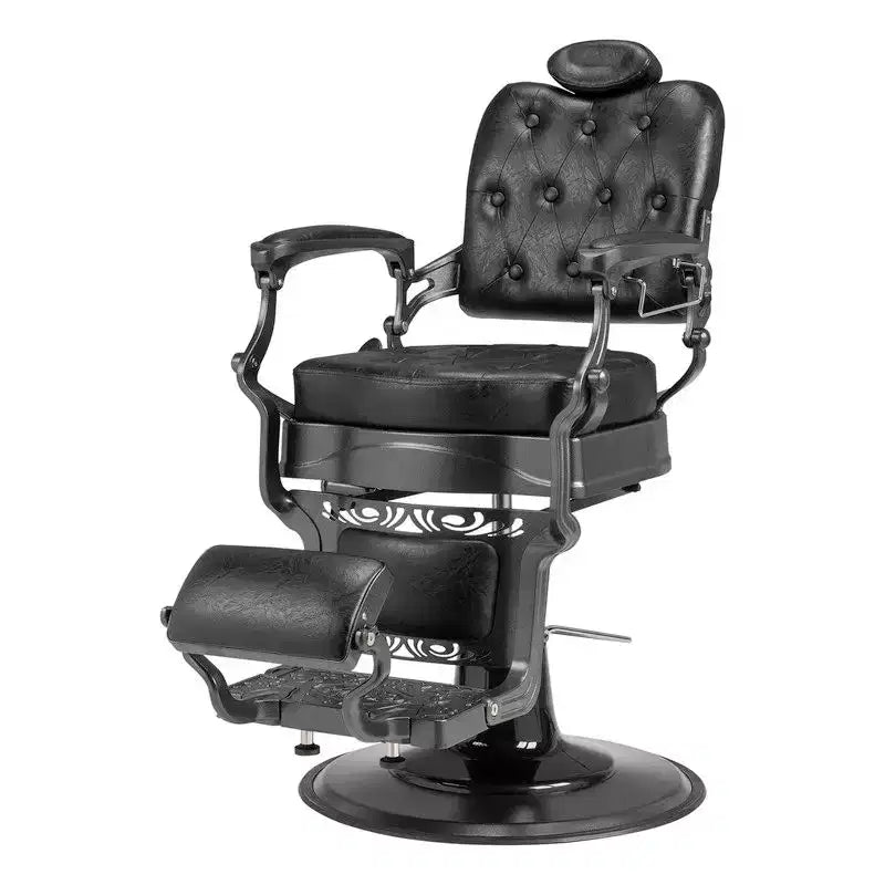 Reclining Ergonomic Hydraulic Barber Chair with Arms, Black Beauty Spa Styling Chair