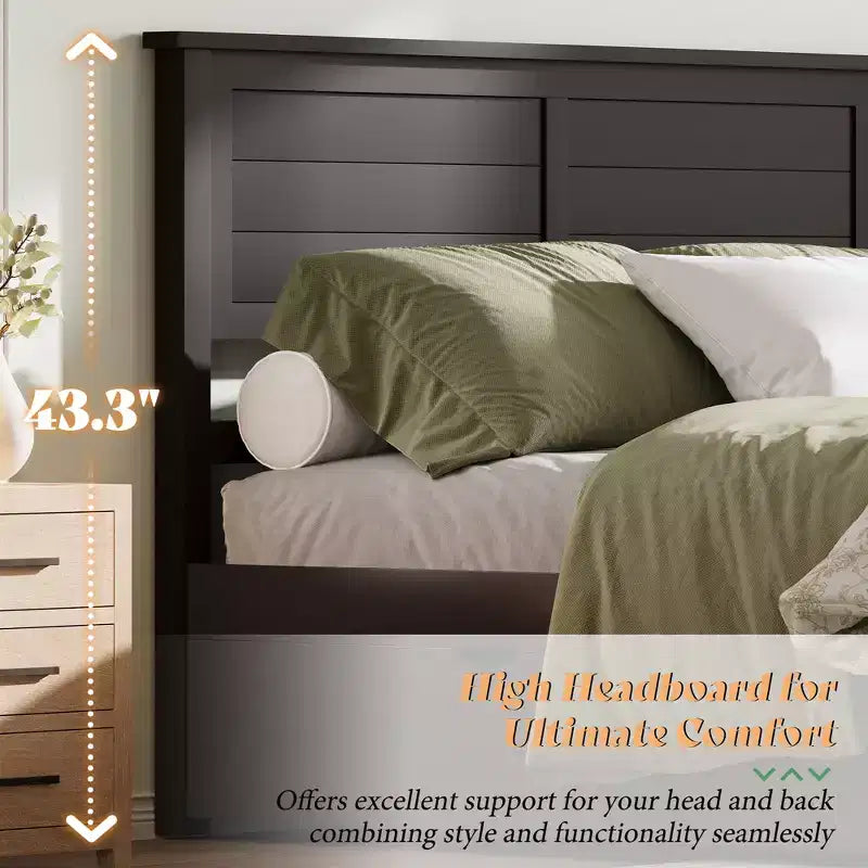Struttura letto a piattaforma con testiera e 4 cassetti contenitore, letto moderno per camera da letto