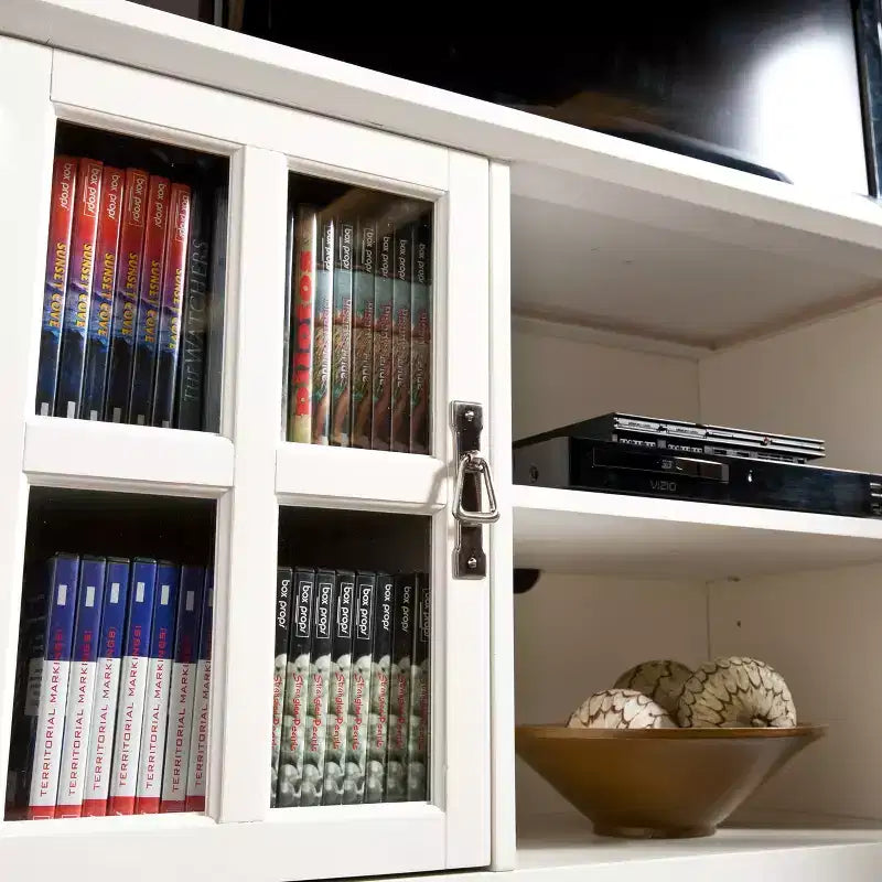 Mobile porta TV bianco con contenitore, Consolle multimediale moderna