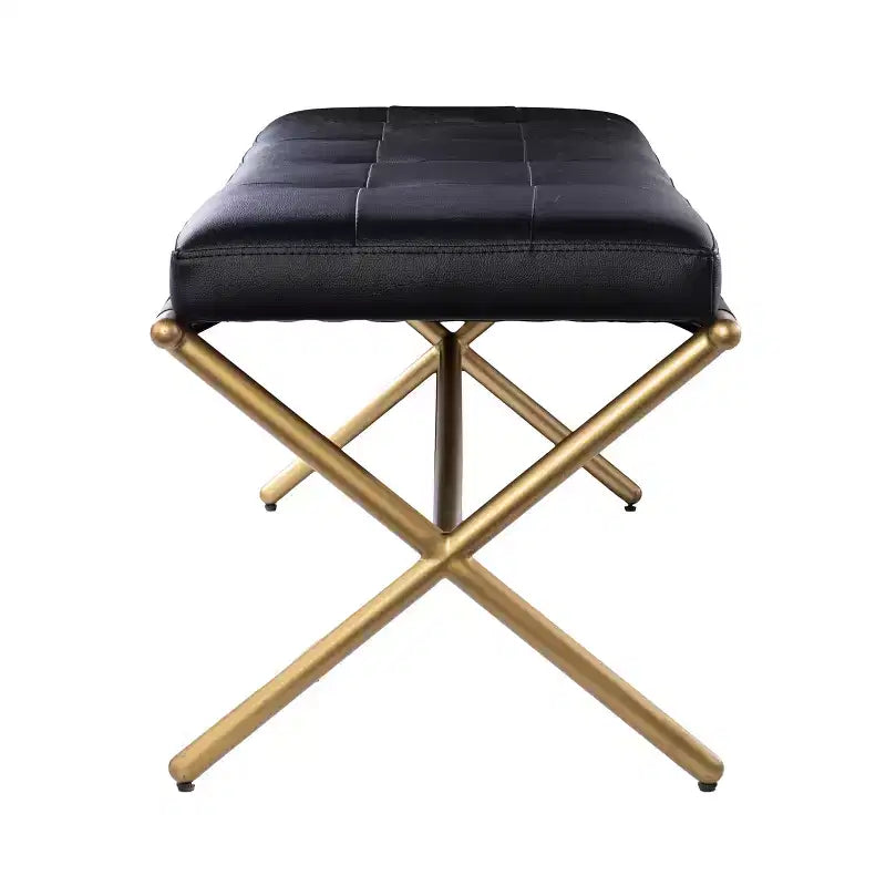 Upholstered Entryway Bench in Black, Modern Accent Bench