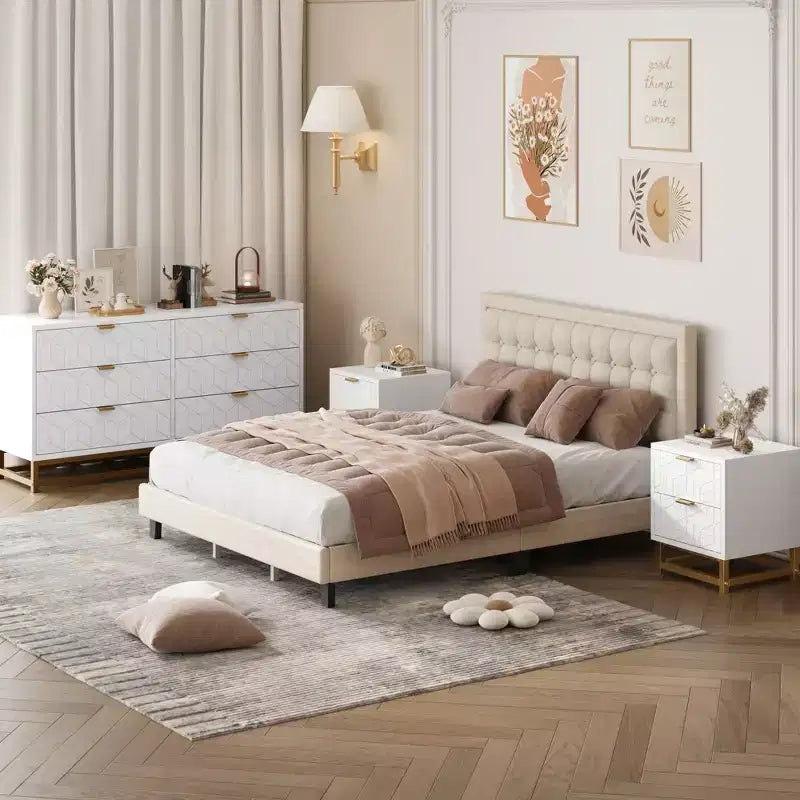 Comò per camera da letto, cassettiera grande da 53,5 pollici, cassettiera a 6 cassetti con maniglie e gambe in metallo dorato, cassettiere con cassetti