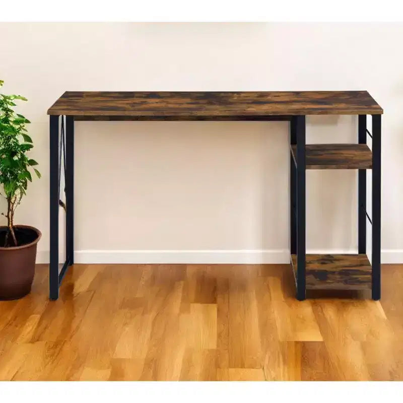 47 Inch Writing Desk in Brown and Black, Modern Home Office Desk