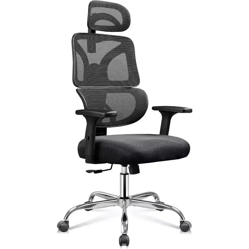 Ergonomic Big and Tall Office Chair, Adjustable Mesh Desk Chair with Lumbar Support and Armrests, Reclining for Long Hours