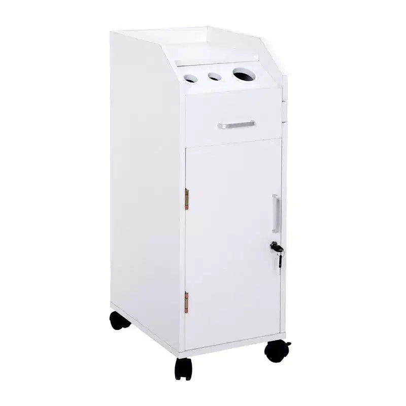 Carrello portaoggetti da salone con supporto per asciugacapelli, nero