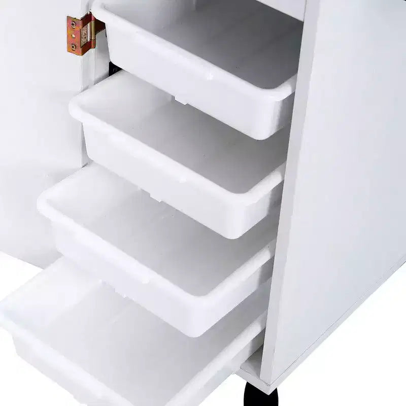 Carrello portaoggetti da salone con supporto per asciugacapelli, nero