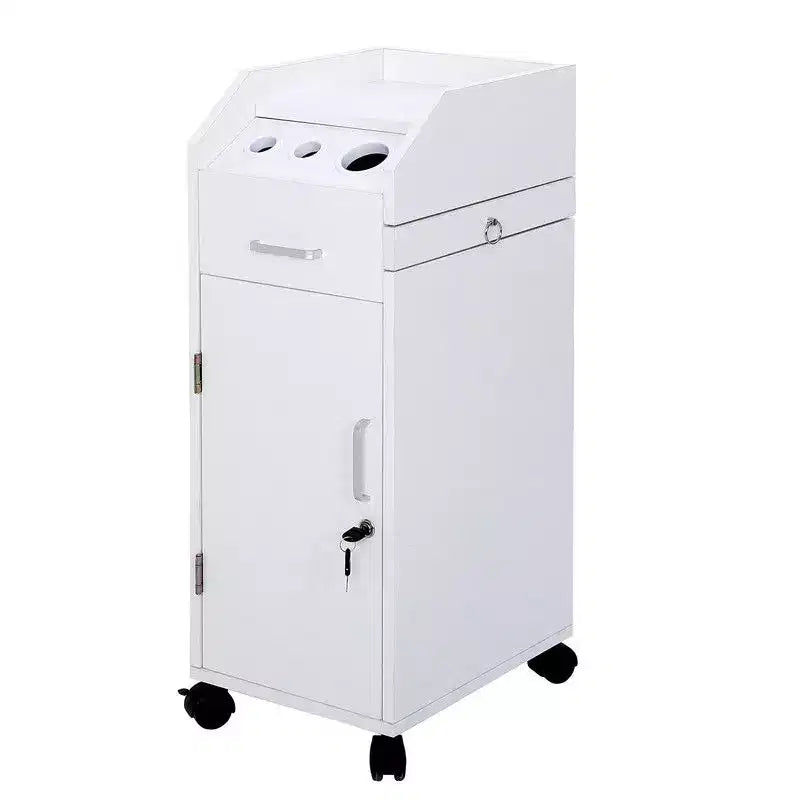 Salon Trolley Storage Cart with Hair Dryer Holder, Black