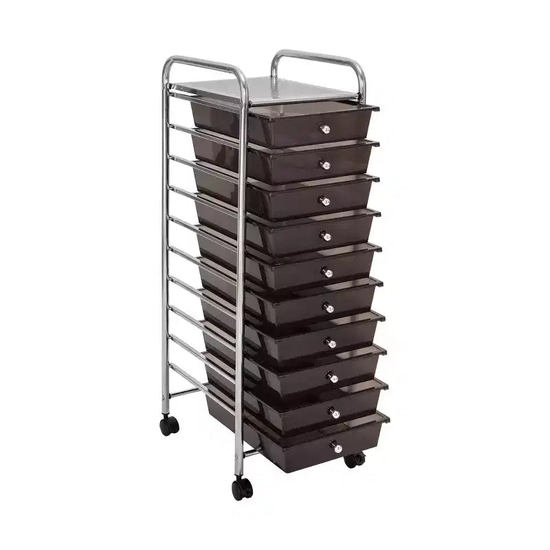 Carrello portaoggetti mobile a 10 cassetti, carrello multiuso per ufficio e artigianato