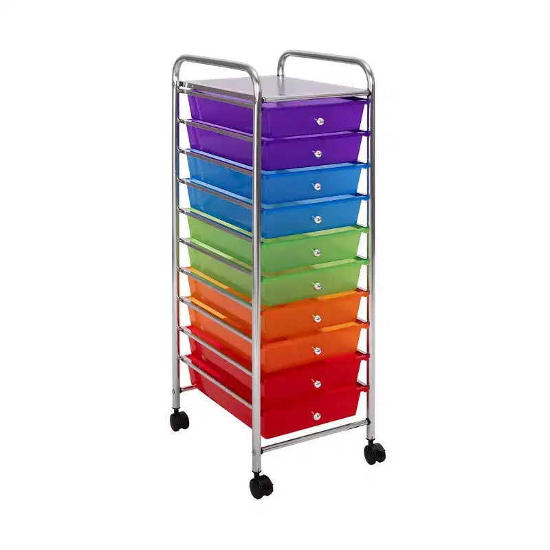 Carrello portaoggetti mobile a 10 cassetti, carrello multiuso per ufficio e artigianato