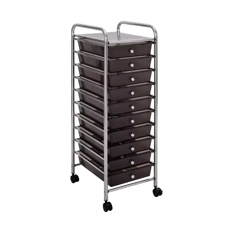 10-Drawer Organizer Rolling Storage Cart, Mobile Utility Cart for Office & Craft