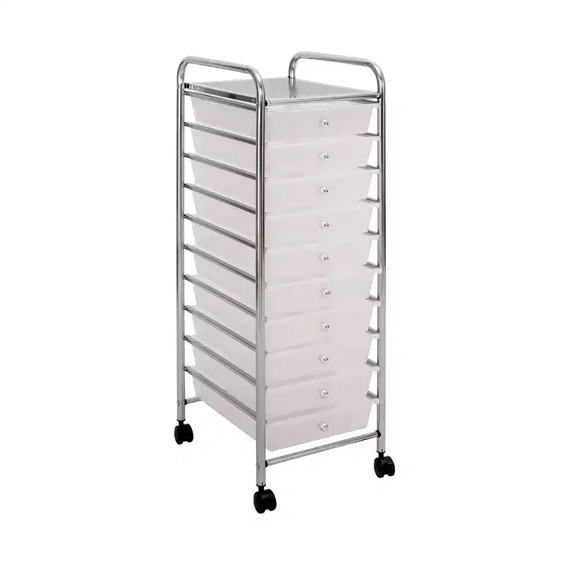 Carrello portaoggetti mobile a 10 cassetti, carrello multiuso per ufficio e artigianato