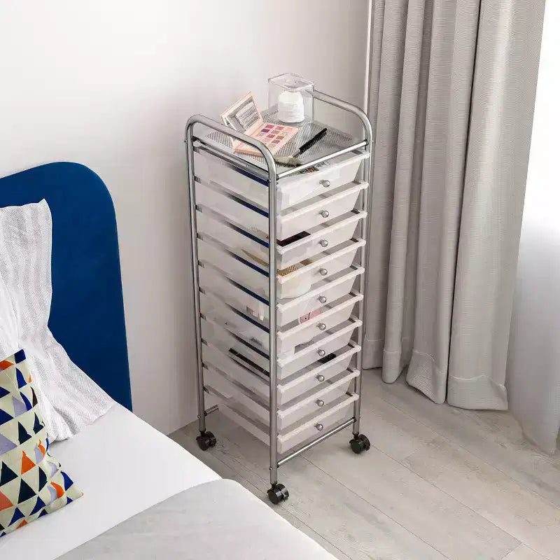 Carrello portaoggetti mobile a 10 cassetti, carrello multiuso per ufficio e artigianato