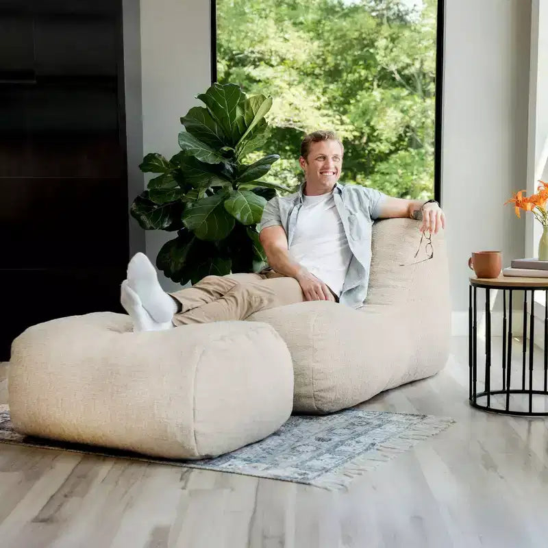 Modora Foam-Filled Structured Bean Bag Chair Lounger for All Ages