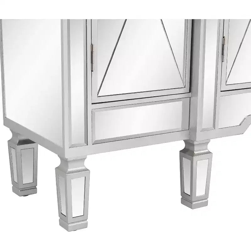 Cassettiera a 3 cassetti in MDF color argento, 122 cm di larghezza, per camera da letto