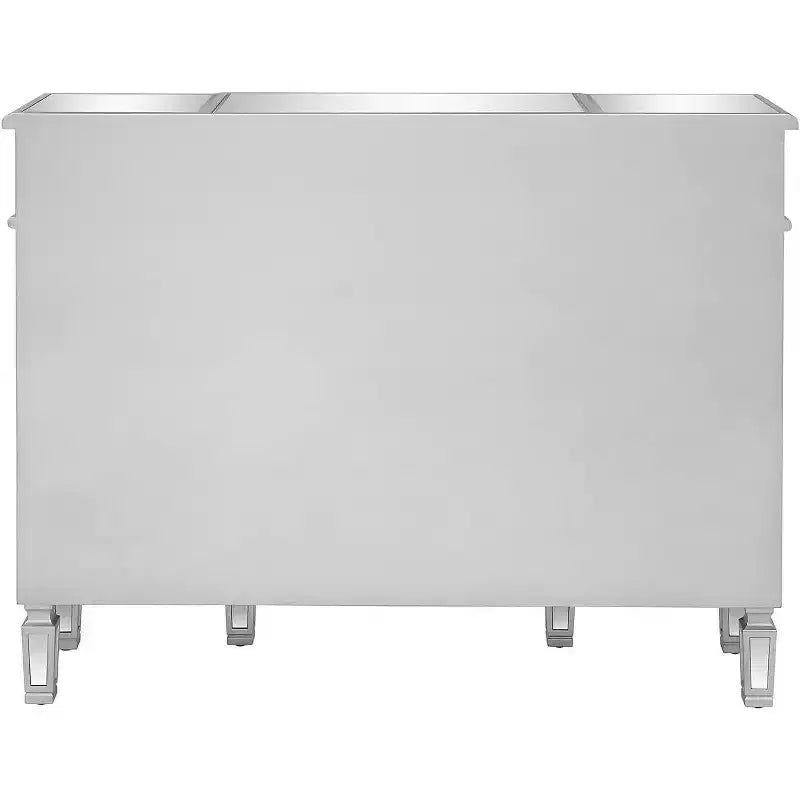 Cassettiera a 3 cassetti in MDF color argento, 122 cm di larghezza, per camera da letto