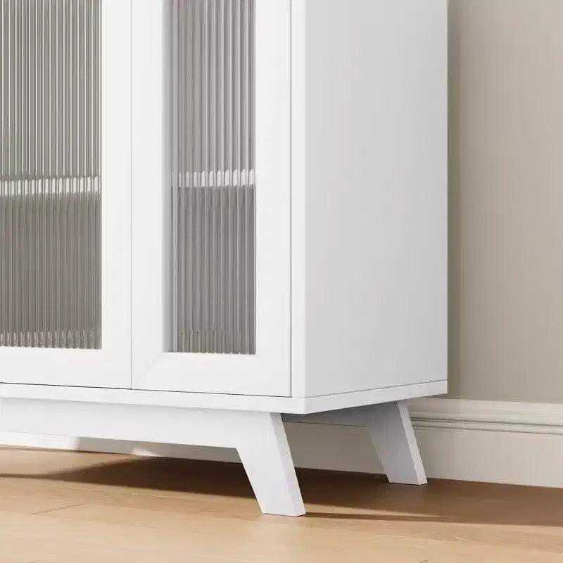Mobile bar da caffè moderno da 36" - Credenza a buffet con ante in vetro scanalato e ripiani regolabili