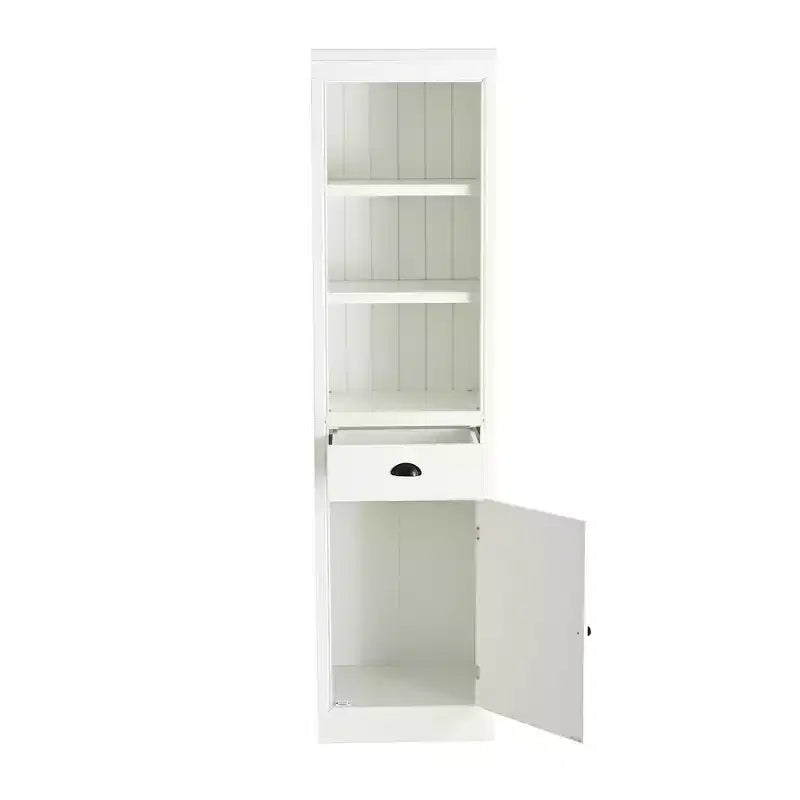 75 Tall Freestanding Bookshelf, 5 Tier Wooden Bookcase with Open Shelves & Cabinet, Wooden Organizer Pantry, Display Storage Cabinet for Office