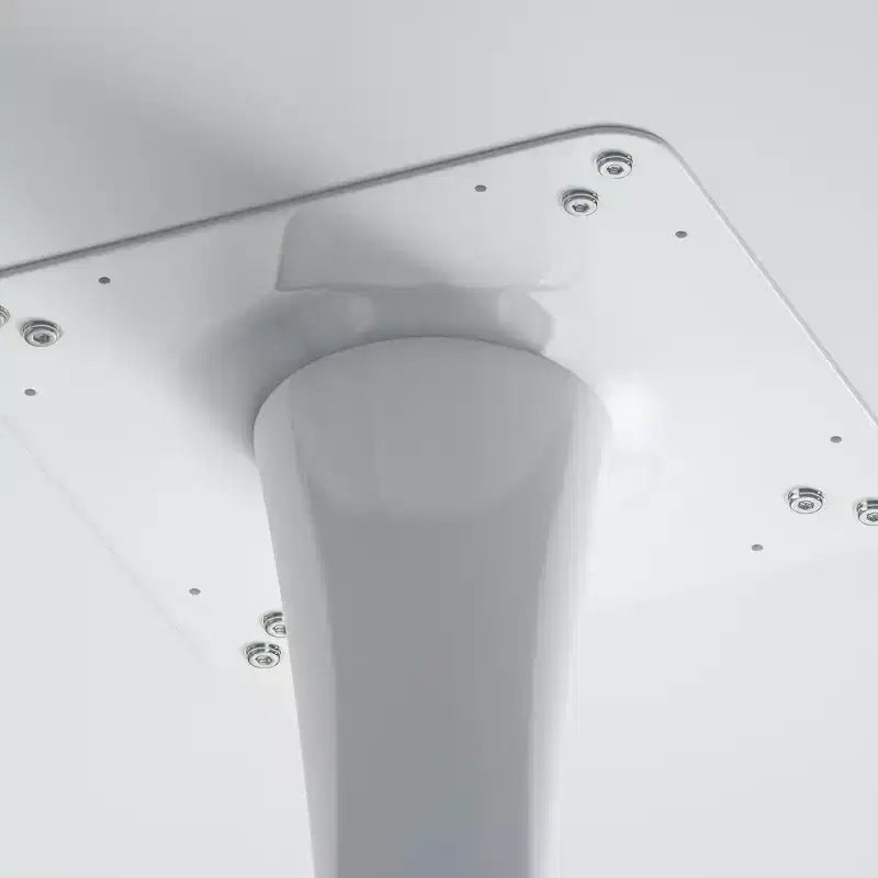 Tavolino da caffè ottagonale con base in metallo e piano in MDF, Tavolino moderno da salotto, Bianco