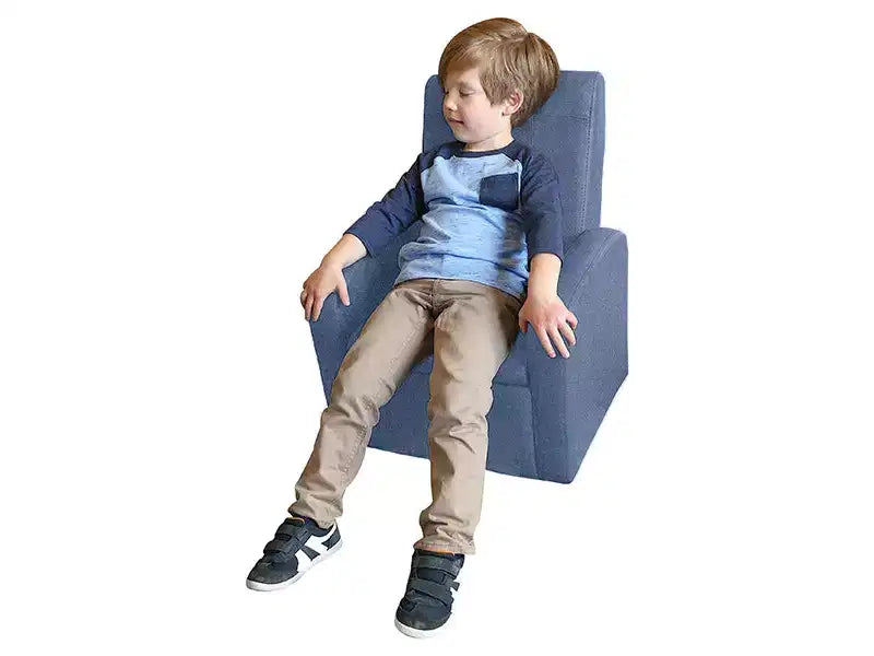 Comoda poltrona per bambini con contenitore per giocattoli integrato per bambini e bambine, nero