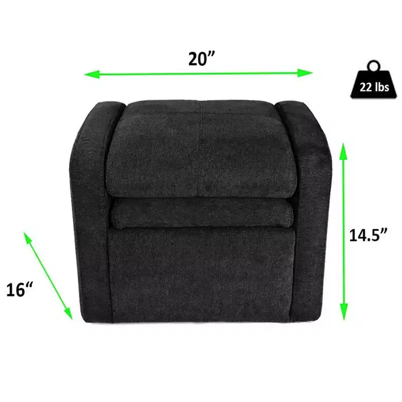 Comoda poltrona per bambini con contenitore per giocattoli integrato per bambini e bambine, nero