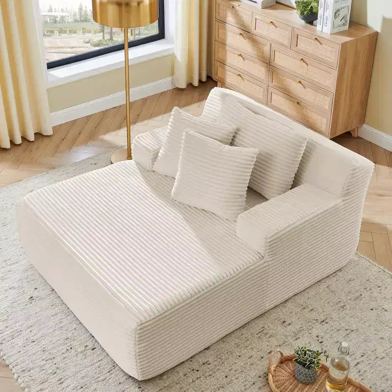 Chaise Longue Divano Letto Imbottito, Poltrona Relax, Nessun Montaggio Richiesto