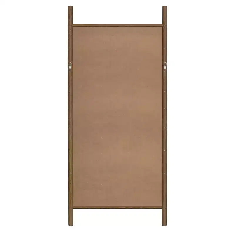 Specchio intero rettangolare in legno massiccio da 71x31 pollici, marrone (senza staffa)