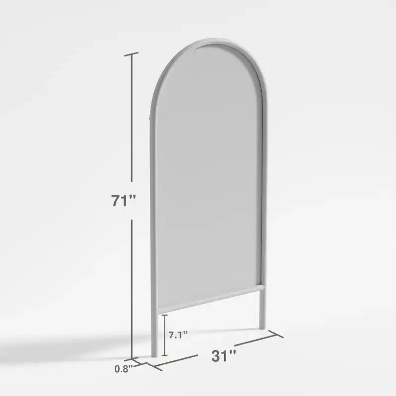 Specchio intero rettangolare in legno massiccio da 71x31 pollici, marrone (senza staffa)