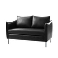 Modern modern Industrial Upholstered Leather Loveseat with Metal Legs