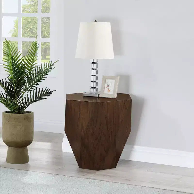 Diamante Glam End Table with Mirrored or Metallic Finish, Modern Side Table