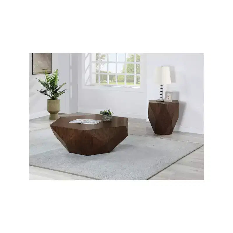 Diamante Glam End Table with Mirrored or Metallic Finish, Modern Side Table