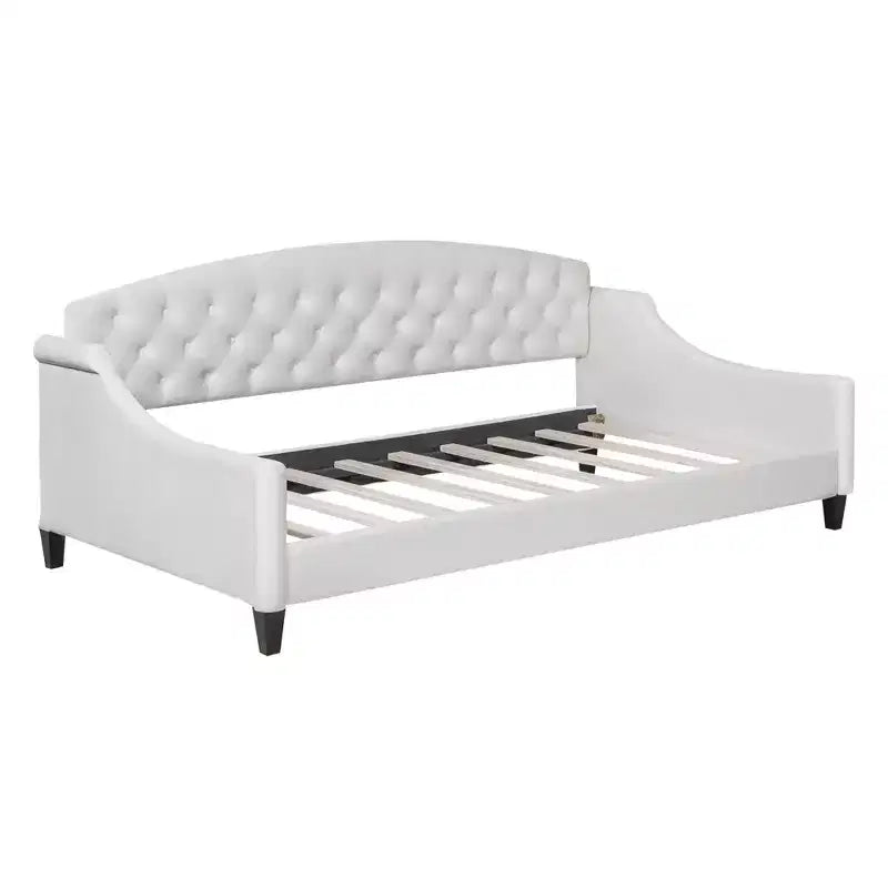Divano letto moderno curvo in velluto con schienale trapuntato, lettino da salotto di lusso
