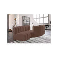 Divano modulare Arc Brown in pelle vegana, sezionale moderno curvo