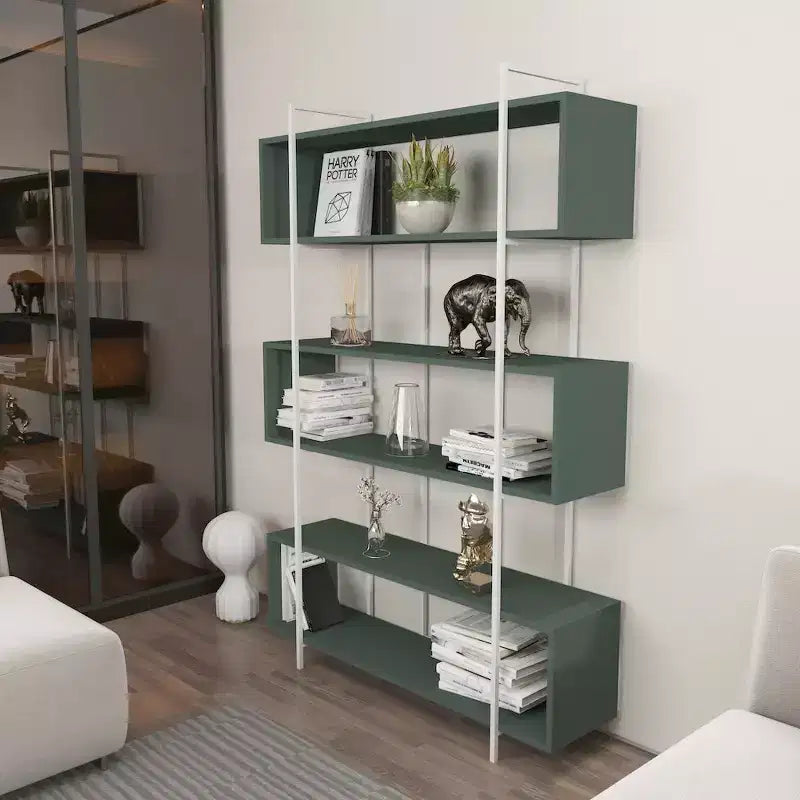 Libreria Decorativa Moderna con Ripiani Aperti per Soggiorno e Ufficio