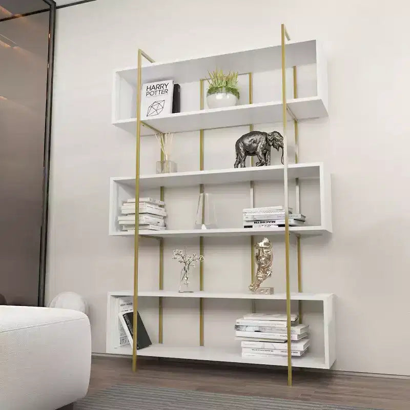 Libreria Decorativa Moderna con Ripiani Aperti per Soggiorno e Ufficio
