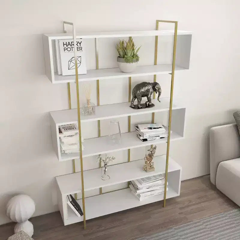 Libreria Decorativa Moderna con Ripiani Aperti per Soggiorno e Ufficio