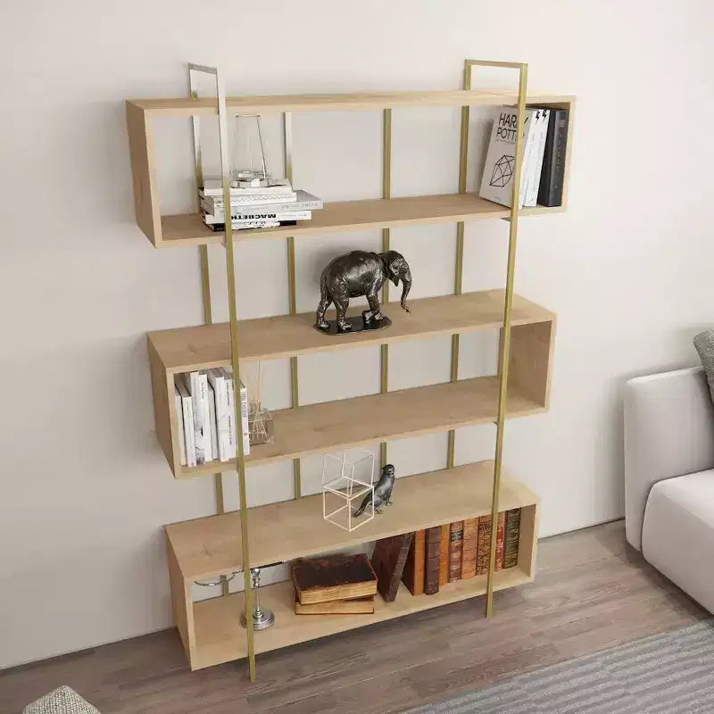 Libreria Decorativa Moderna con Ripiani Aperti per Soggiorno e Ufficio