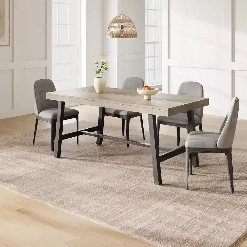 Tavolo da pranzo industriale per 4-6 persone, tavolo da cucina in legno lungo 160 cm con robusta struttura in metallo – rettangolare, per 4-6 posti a sedere, per cena