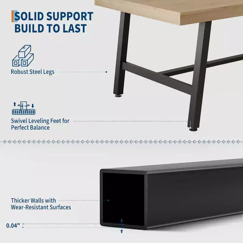Tavolo da pranzo industriale per 4-6 persone, tavolo da cucina in legno lungo 160 cm con robusta struttura in metallo – rettangolare, per 4-6 posti a sedere, per cena
