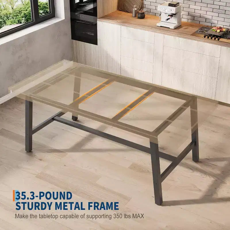 Tavolo da pranzo industriale per 4-6 persone, tavolo da cucina in legno lungo 160 cm con robusta struttura in metallo – rettangolare, per 4-6 posti a sedere, per cena