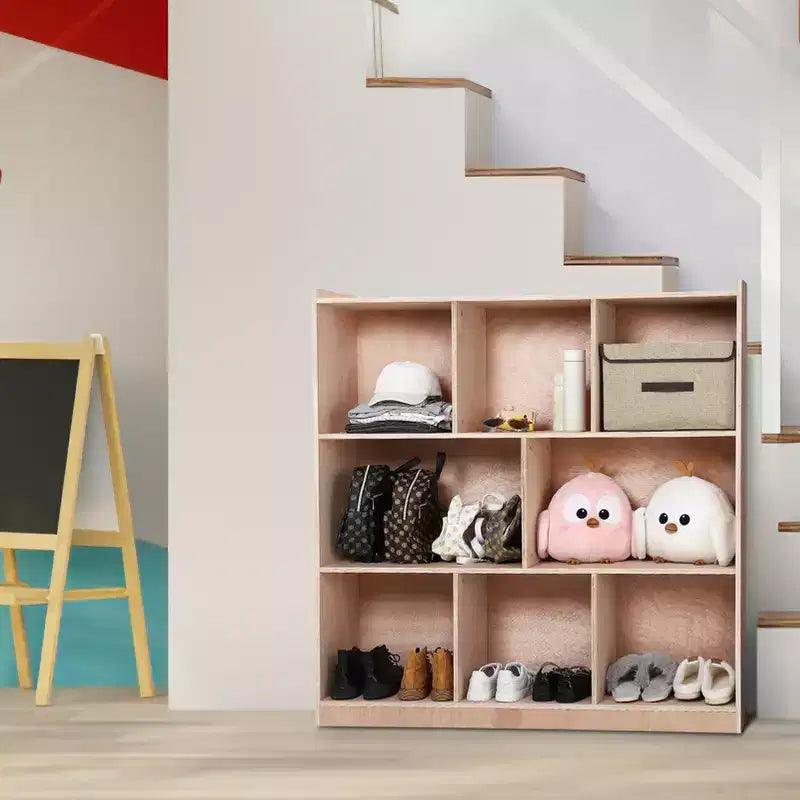 8-Compartment Mobile Storage Cubby Cabinet with 2 Storage Boxes, Toy Shelves for Classrooms, Daycare, Home, Kindergarten