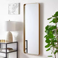 Specchio da parete 18x48 con cornice decorativa e accenti dorati