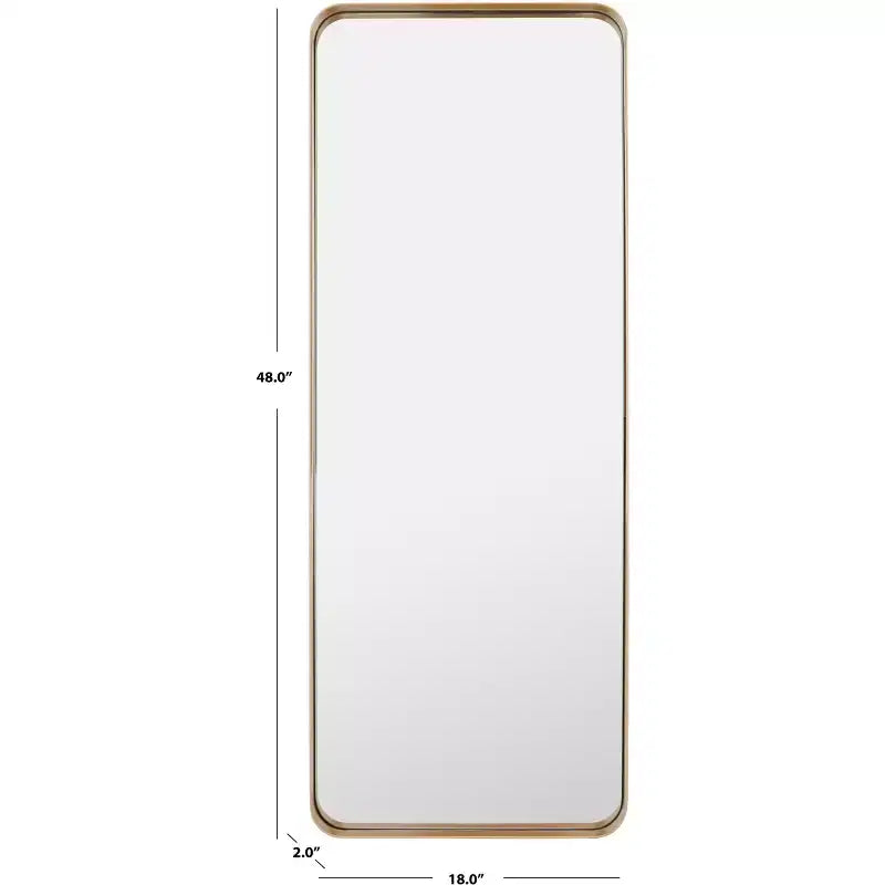 Specchio da parete 18x48 con cornice decorativa e accenti dorati